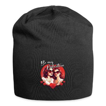 Valentinstag-Outfit für Sie und Sie in Liebe - Jersey-Beanie - Schwarz - Vorne