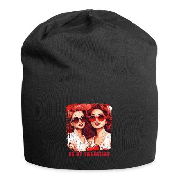 Valentinstag-Outfit für Sie und Sie in Liebe - Jersey-Beanie - Schwarz - Vorne