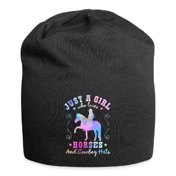 Pferdeliebe - Stilvoller Western-Charme - Jersey-Beanie - Schwarz - Vorne