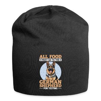 German Shepherd Dog Breed Pet All Food Must Go - Jersey Beanie - black - Front