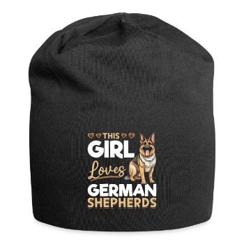 Dog Breed Pet This Girl loves German Shepherds - Jersey Beanie - black - Front
