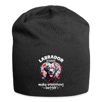Labrador Retriever chien de race animal de compagnie - Labrador kisses - Bonnet en jersey - noir - Devant
