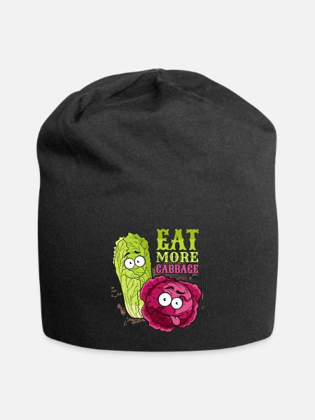 Kohl, lustiger Spruch, Rotkohl, Chinakohl - Jersey-Beanie - Schwarz