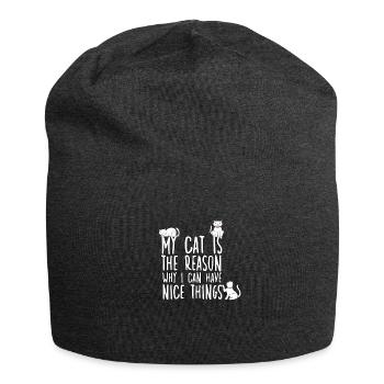 Katzenbesitzer Motiv Katzenfan Katzenbesitzer - Jersey-Beanie - Anthrazit - Vorne