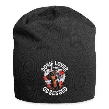 Dachshund wiener Doxie lover forever obsessed - Jersey-Beanie - Schwarz - Vorne