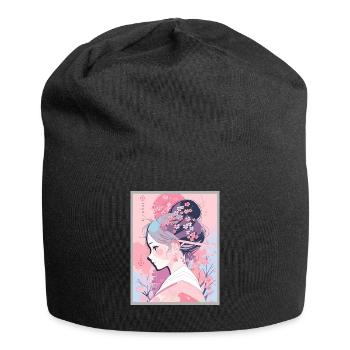 Vintage Japanisch Ästhetik Otaku Anime Girl - Jersey-Beanie - Schwarz - Vorne