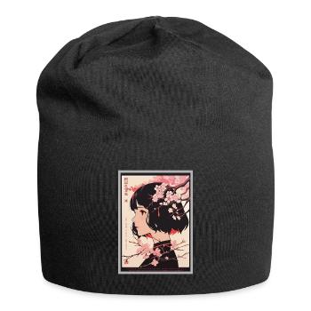 Vintage Japanisch Ästhetik Otaku Anime Girl - Jersey-Beanie - Schwarz - Vorne