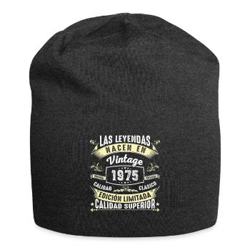 49. Geburtstag Jahrgang 1975 - Jersey-Beanie - Anthrazit - Vorne