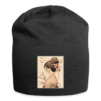 Vintage Japanisch Ästhetik Otaku Anime Girl - Jersey-Beanie - Schwarz - Vorne