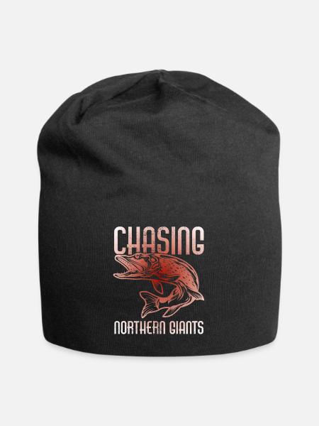 Angel, Angler, Fischer Fischen und Hecht Angeln - Jersey-Beanie - Schwarz