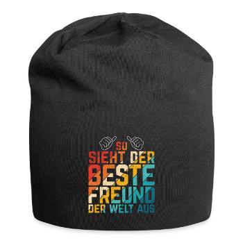So Sieht Der Beste Freund Der Welt Aus Bester Freu - Jersey-Beanie - Schwarz - Vorne