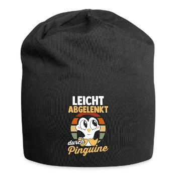 Leicht Abgelenkt Durch Pinguine - Jersey-Beanie - Schwarz - Vorne