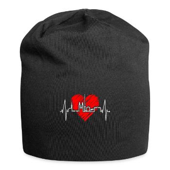 Zürich Skyline Herzschlag Schweiz Liebe Love Züri - Jersey-Beanie - Schwarz - Vorne
