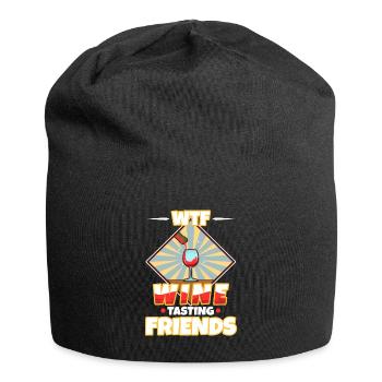 WTF Wine Tasting Friends - Jersey Beanie - black - Front