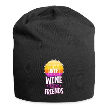 WTF Wine Tasting Friends - Jersey Beanie - black - Front