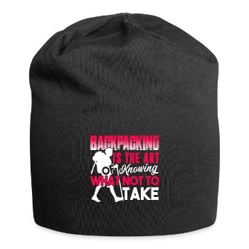 Backpacking Backpacking Is The Art Of Knowing - Jersey Beanie - black - Front