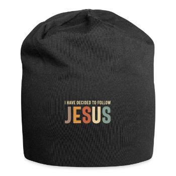 Follow Jesus Inspirational Christian Quote - Jersey Beanie - black - Front