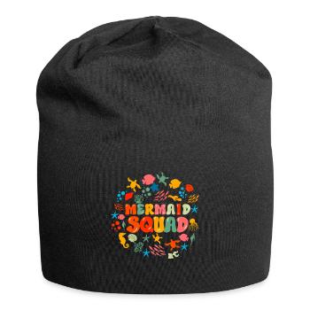 Mermaid Adult Matching Birthday Women Girl - Jersey Beanie - black - Front