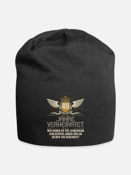 Wir haben viel gemeinsam 45.Hochzeitstag - Jersey-Beanie - Schwarz