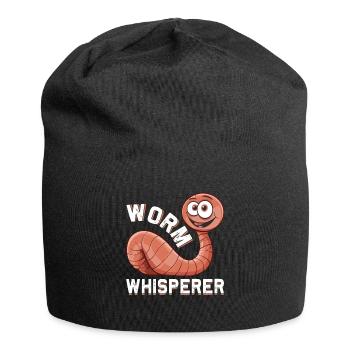 Funny Earthworm Composting Worm Farmer - Jersey Beanie - black - Front