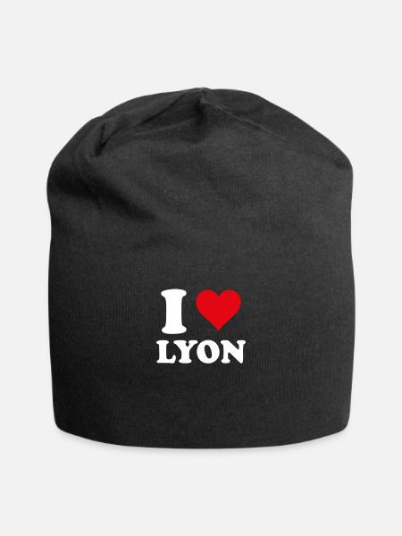 I Love Lyon Cadeau Tourisme - Bonnet en jersey - noir