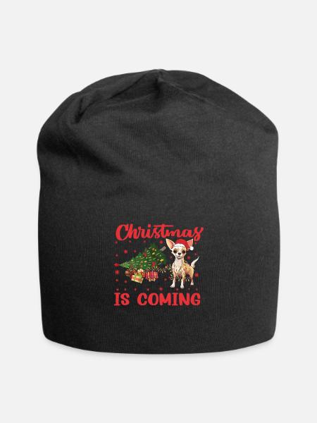 Christmas Is Coming Dog Version - Jersey-Beanie - Schwarz