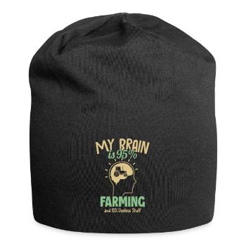 My Brain is 95% Farming Farmer Agriculture - Jersey Beanie - black - Front