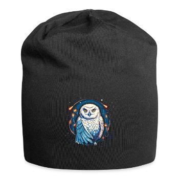 Harfang des neiges Noël ornement, aime les hiboux - Bonnet en jersey - noir - Devant