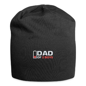 Vater von 2 Söhnen Vater Sohn Partnerlokk Dad - Jersey-Beanie - Schwarz - Vorne