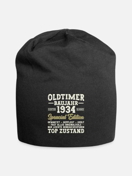 Vintage 1934 - 90. Geburtstag - Jersey-Beanie - Schwarz