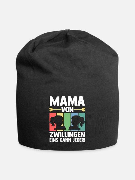 Mutter Mama von Zwillingen Zwillingsmama - Jersey-Beanie - Schwarz