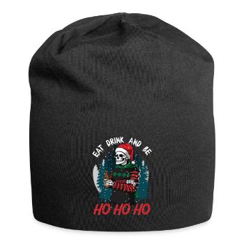Hohoho crânes effrayants - Bonnet en jersey - noir - Devant