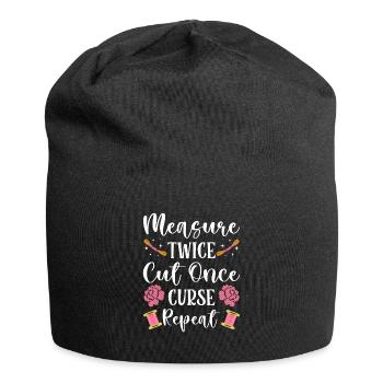 Point de broderie amusant au point de croix - Bonnet en jersey - noir - Devant