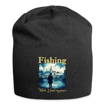 La pêche : là où je trouve ma paix - Bonnet en jersey - noir - Devant