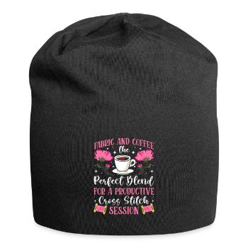 Aiguille à broder au point de croix, points amusants - Bonnet en jersey - noir - Devant