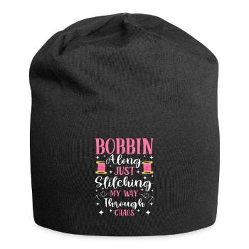 Aiguille à broder au point de croix, points amusants - Bonnet en jersey - noir - Devant