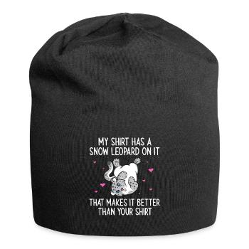 Schneeleopard - Jersey-Beanie - Schwarz - Vorne