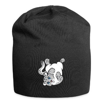 Schneeleopard - Jersey-Beanie - Schwarz - Vorne