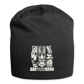 Bärtigermann Bär Tiger Mann Geschenk Bartträger - Jersey-Beanie - Schwarz - Vorne