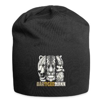 Bärtigermann Bär Tiger Mann Geschenk Bart - Jersey-Beanie - Schwarz - Vorne