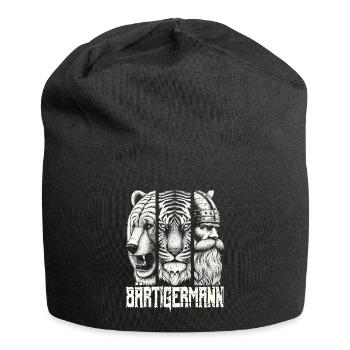 Bärtigermann Bär Tiger Mann Geschenk Bart - Jersey-Beanie - Schwarz - Vorne