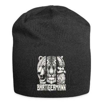 Bärtigermann Bär Tiger Mann Geschenk Bart - Jersey-Beanie - Anthrazit - Vorne