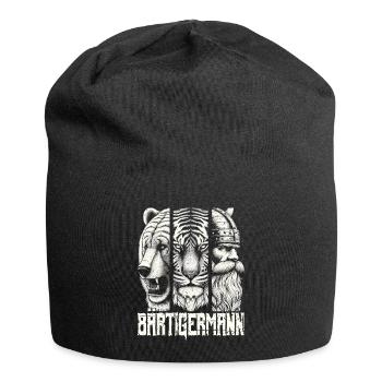 Bärtigermann Bär Tiger Mann Geschenk Bart - Jersey-Beanie - Schwarz - Vorne
