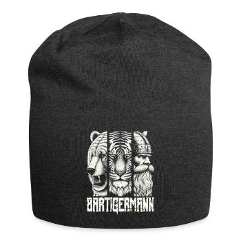 Bärtigermann Bär Tiger Mann Geschenk Bart - Jersey-Beanie - Anthrazit - Vorne