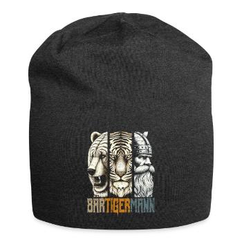 Bärtigermann Bär Tiger Mann Geschenk Bart - Jersey-Beanie - Anthrazit - Vorne