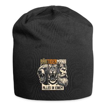 Bärtigermann Bär Tiger Mann Geschenk Bart - Jersey-Beanie - Schwarz - Vorne