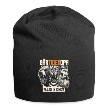 Bearded Grandpa Bear Tiger Grandpa Gift Beard Beard Bearer - Jersey Beanie - black - Front