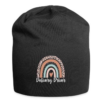 Delivery Driver Rainbow Leopard Funny Delivery - Jersey Beanie - black - Front