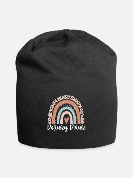 Delivery Driver Rainbow Leopard Funny Delivery - Jersey Beanie - black