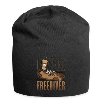 Freediving Coffee Before Apnea Diver Coffee Lover - Jersey-Beanie - Schwarz - Vorne
